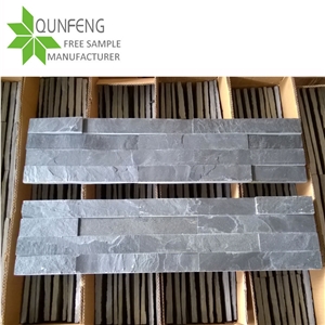 China Black Cultured Stone Veneer Wall Slate Panel